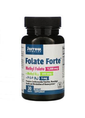 Jarrow Formulas, Folate Forte, Methyl Folate + Methyl B12 + P-5-P,  30 Tablets
