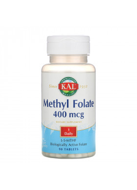KAL, Methyl Folate, 400 mcg, 90 Tablets
