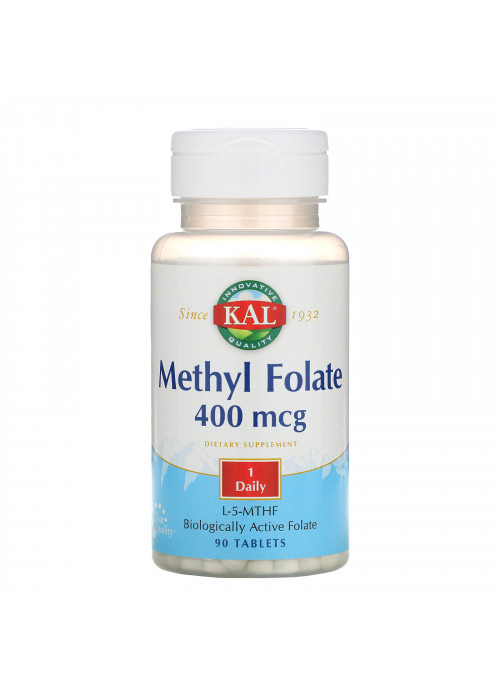 KAL, Methyl Folate, 400 mcg, 90 Tablets
