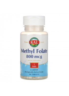 KAL, Methyl Folate, 800 mcg, 90 Tablets