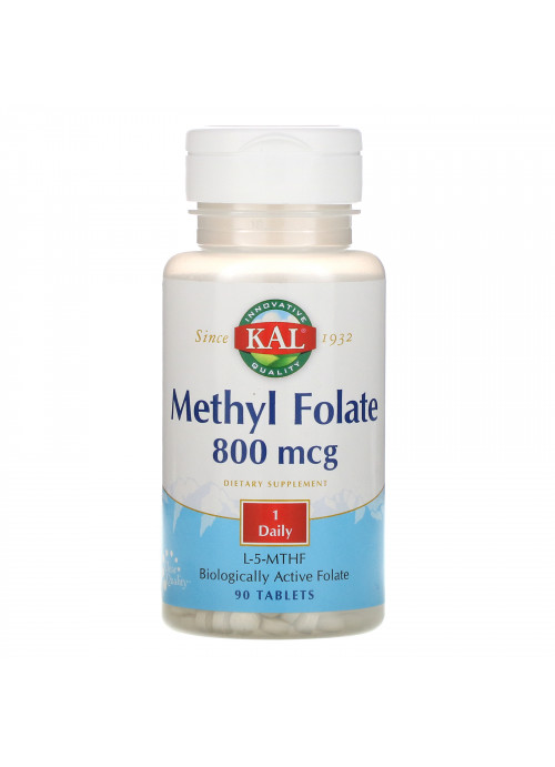 KAL, Methyl Folate, 800 mcg, 90 Tablets