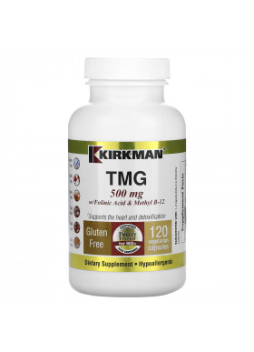 Kirkman Labs, TMG with Folinic Acid & Methyl B-12, 500 mg, 120 Vegetarian Capsules