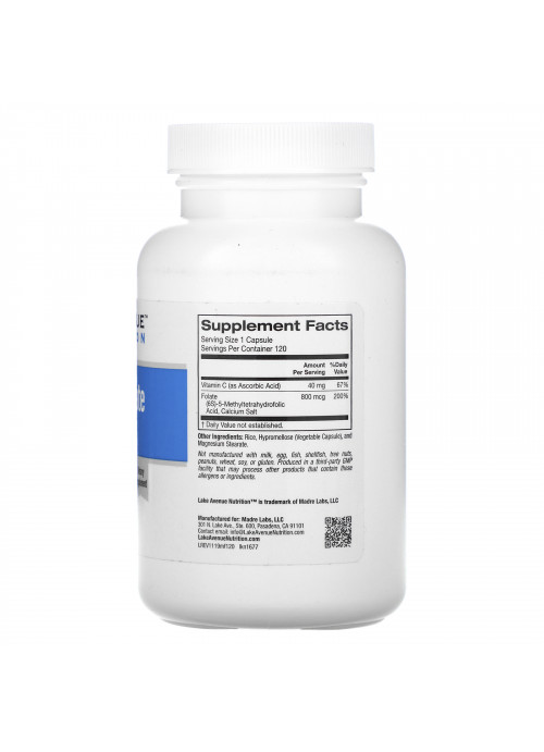 Lake Avenue Nutrition, Methyl Folate, 800 mcg, 120 Veggie Capsules