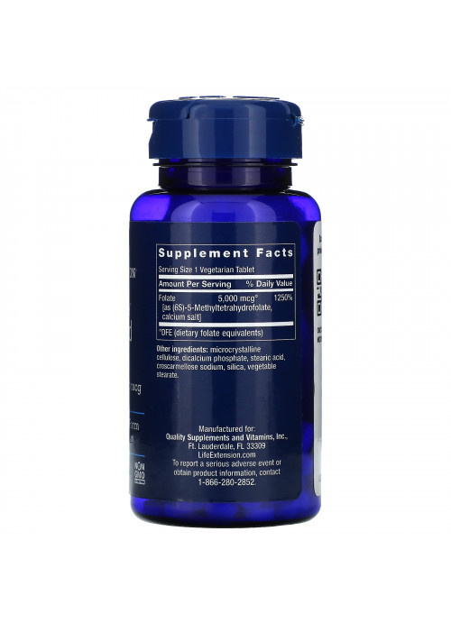 Life Extension, High Potency Optimized Folate, 5000 mcg, 30 Vegetarian Tablets