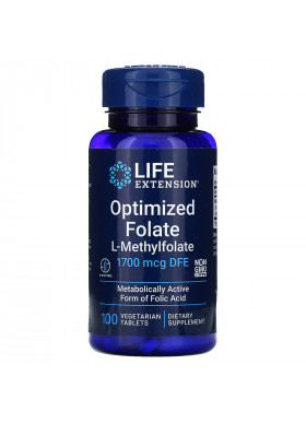 Life Extension, Optimized Folate, 1,700 mcg DFE, 100 Vegetarian Tablets