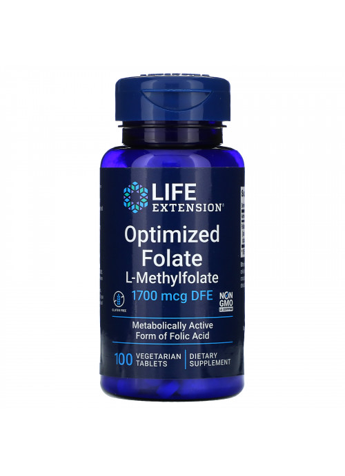 Life Extension, Optimized Folate, 1,700 mcg DFE, 100 Vegetarian Tablets
