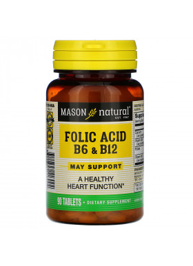 Mason Natural, Folic Acid B6 & B12, 90 Tablets