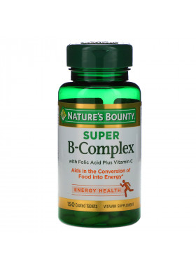 Nature's Bounty, Super B-Complex with Folic Acid Plus Vitamin C, 150 Coated Tablets