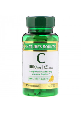 Nature's Bounty, Vitamin C with Rose Hips, 1,000 mg, 100 Coated Caplets