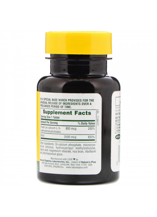 Nature's Plus, Biotin & Folate, 30 Tablets