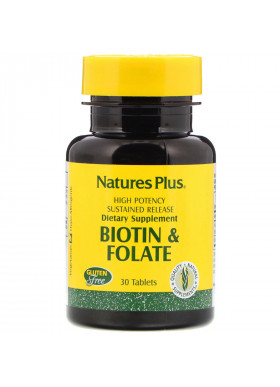 Nature's Plus, Biotin & Folate, 30 Tablets
