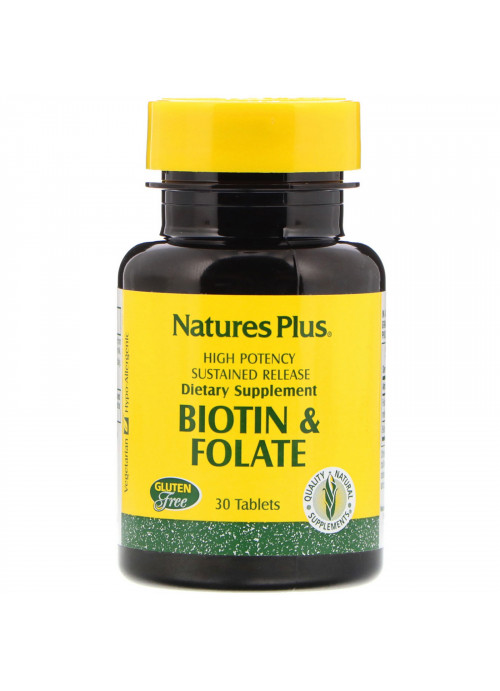 Nature's Plus, Biotin & Folate, 30 Tablets