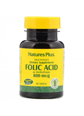 Nature's Plus, Folic Acid, 800 mcg, 90 Tablets