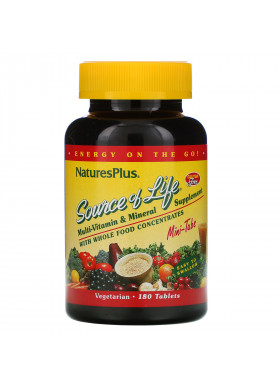 Nature's Plus, Source of Life, Multi-Vitamin & Mineral Supplement with Whole Food Concentrates, 180 Mini Tablets