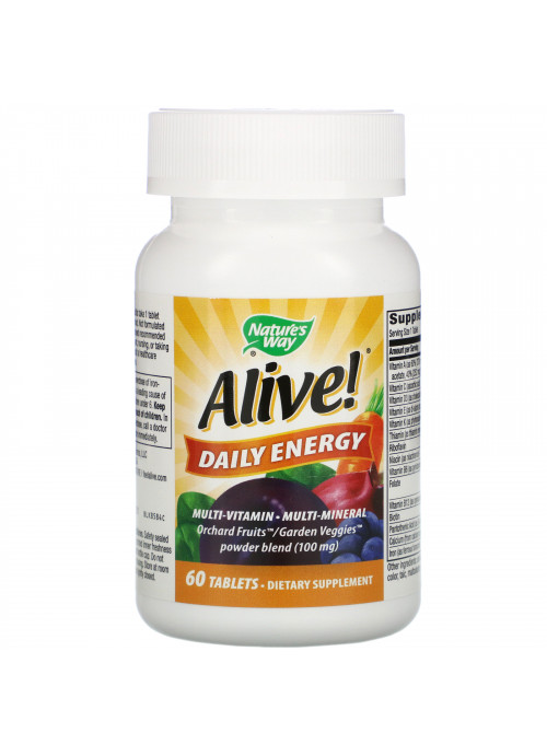 Nature's Way, Alive! Daily Energy, Multivitamin-Multimineral, 60 Tablets