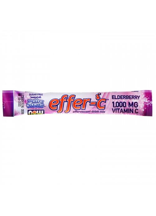 Now Foods, Effer-C, Effervescent Drink Mix, Elderberry, 30 Packets, 5.82 oz (165g)