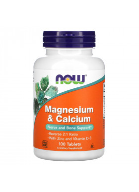 Now Foods, Magnesium & Calcium, 100 Tablets