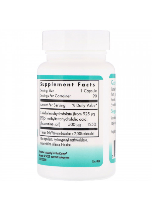Nutricology, QuatreActiv Folate, 90 Vegetarian Capsules
