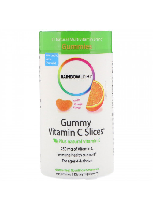 Rainbow Light, Gummy Vitamin C Slices, Tangy Orange Flavor, 90 Gummies