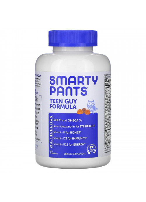 SmartyPants, Teen Guy Formula, Lemon Lime, Cherry, Orange, 120 Gummies