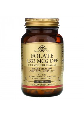 Solgar, Folate, 1,333 mcg DFE, 250 Tablets