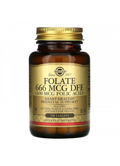 Solgar, Folate, 400 mcg, 250 Tablets