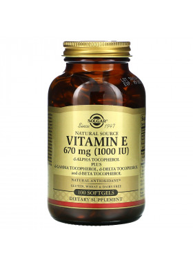 Solgar, Naturally Sourced Vitamin E, 670 mg (1,000 IU), 100 Softgels