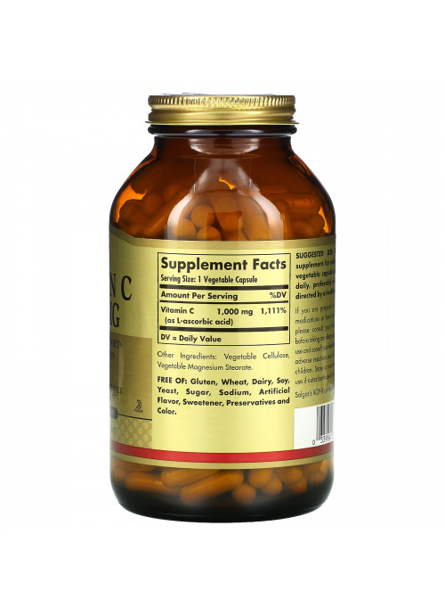 Solgar, Vitamin C, 1,000 mg, 250 Vegetable Capsules