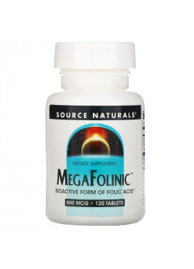 Source Naturals, MegaFolinic, 800 mcg, 120 Tablets