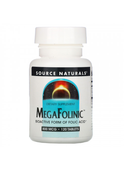 Source Naturals, MegaFolinic, 800 mcg, 120 Tablets