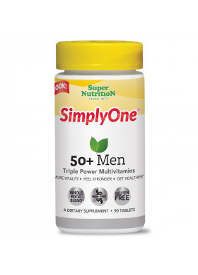 Super Nutrition, SimplyOne, 50+ Men Triple Power Multivitamins, 90 Tablets