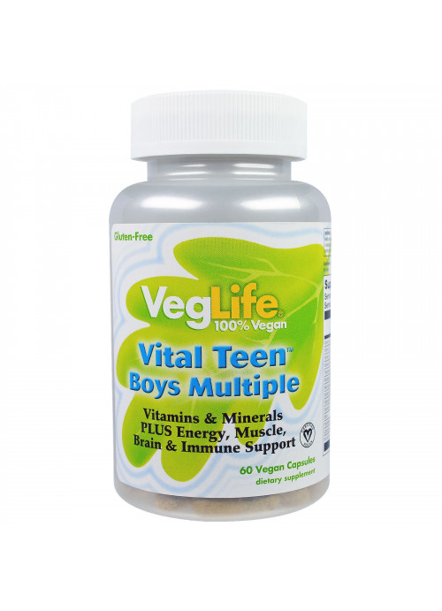 VegLife, Vital Teen Boys Multiple, 60 Vegan Capsules