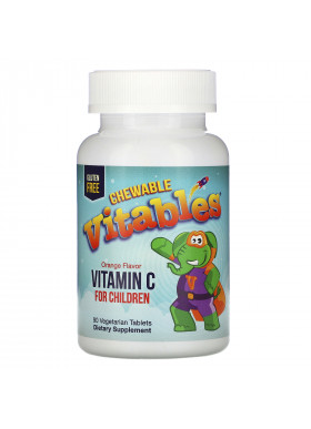 Vitables, Vitamin C Chewables for Children, Orange Flavor, 90 Vegetarian Tablets