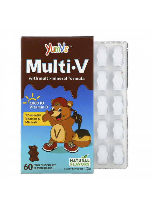 YumV's, Multi V with Multi-Mineral Formula, Milk Chocolate , 60 Bears