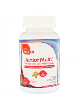 Zahler, Junior Multi, Complete One-Daily Multi-Vitamin, Natural Cherry Flavor, 90 Chewable Tablets