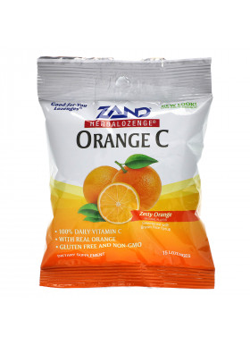 Zand, Orange C, Herbalozenge, Zesty Orange, 15 Lozenges