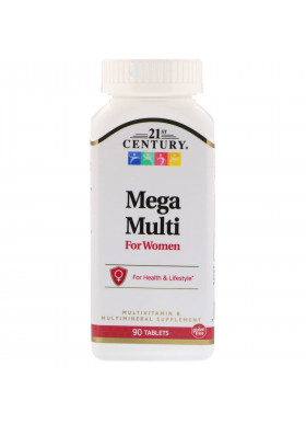 21st Century, Mega Multi, For Women, Multivitamin & Multimineral, 90 Tablets