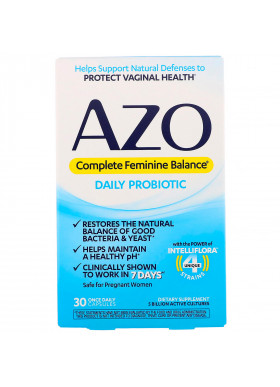 Azo, Complete Feminine Balance, Daily Probiotic, 30 Once Daily Capsules
