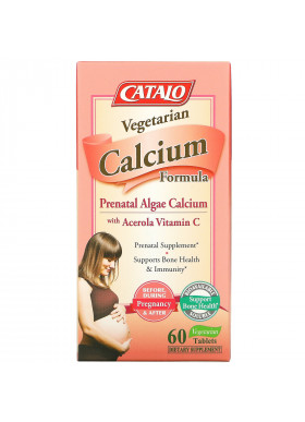 Catalo Naturals, Vegetarian Calcium Formula, Prenatal Algae Calcium, 60 Vegetarian Tablets