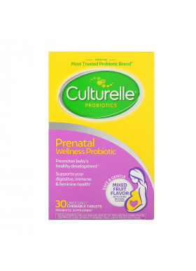 Culturelle, Probiotics, Prenatal Wellness Probiotic, Mixed Fruit Flavor, 30 Once Daily Chewable Tablets