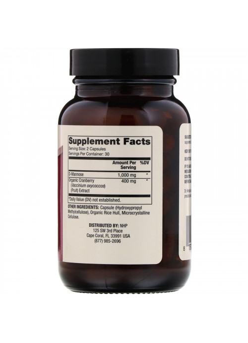 Dr. Mercola, D-Mannose and Cranberry Extract, 60 Capsules