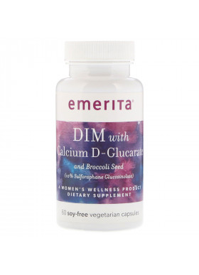 Emerita, DIM With Calcium D-Glucarate and Broccoli Seed, 60 Soy-Free Vegetarian Capsules