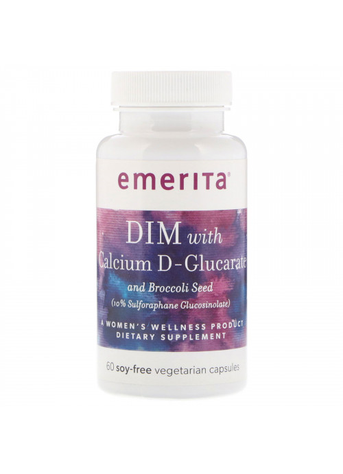 Emerita, DIM With Calcium D-Glucarate and Broccoli Seed, 60 Soy-Free Vegetarian Capsules