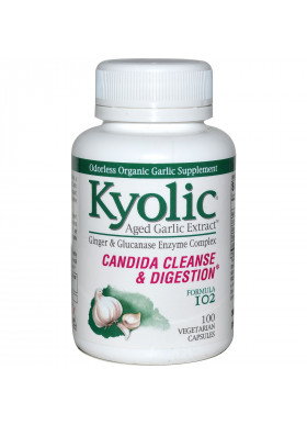 Kyolic, Aged Garlic Extract, Candida Cleanse & Digestion Formula 102, 100 Vegetarian Capsules