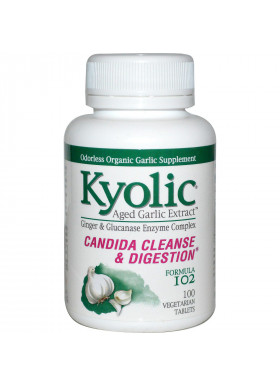 Kyolic, Aged Garlic Extract, Candida Cleanse & Digestion, Formula 102, 100 Vegetarian Tablets