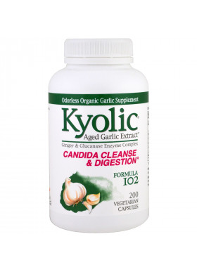 Kyolic, Aged Garlic Extract, Candida Cleanse & Digestion Formula 102, 200 Vegetarian Capsules