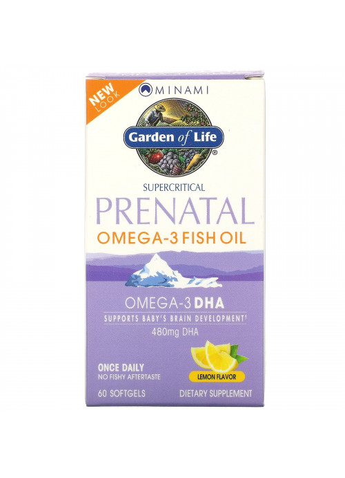 Minami Nutrition, Supercritical Prenatal, Omega-3 Fish Oil, Lemon Flavor, 60 Softgels