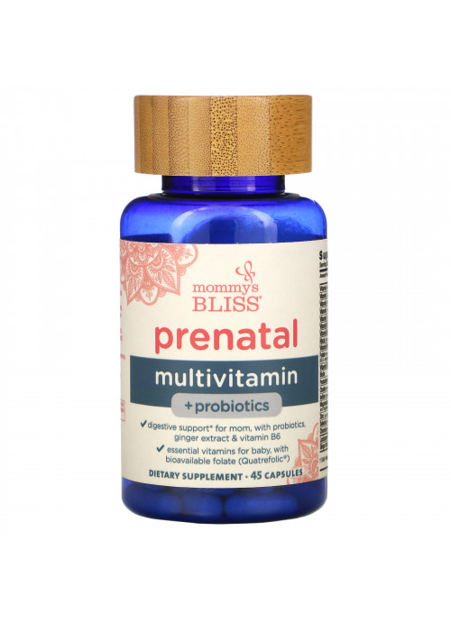Mommy's Bliss, Prenatal Multivitamin + Probiotics, 45 Capsules