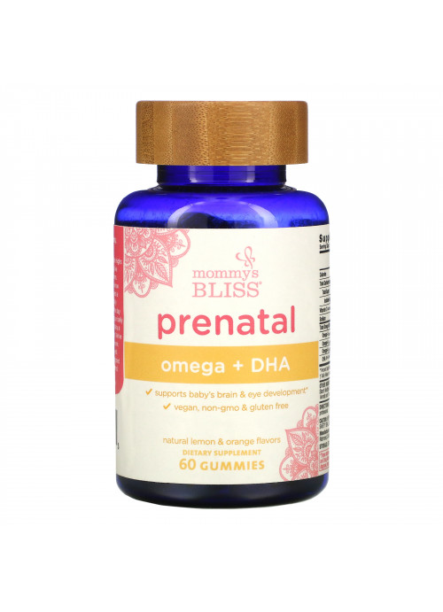Mommy's Bliss, Prenatal Omega + DHA, Natural Lemon & Orange, 60 Gummies