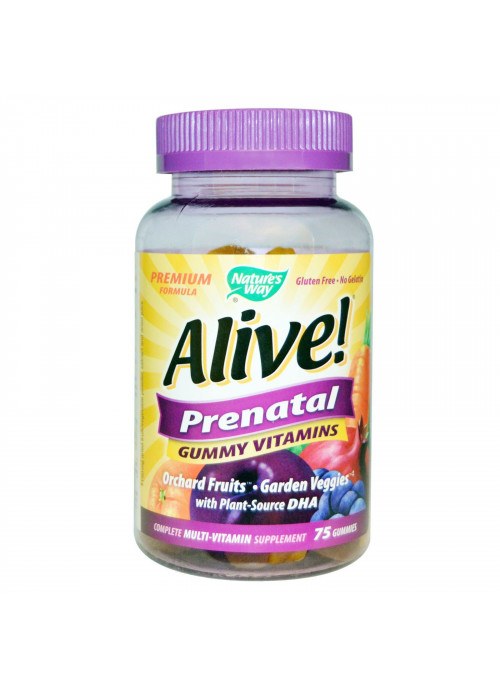 Nature's Way, Alive! Prenatal, Gummy Vitamins, 75 Gummies